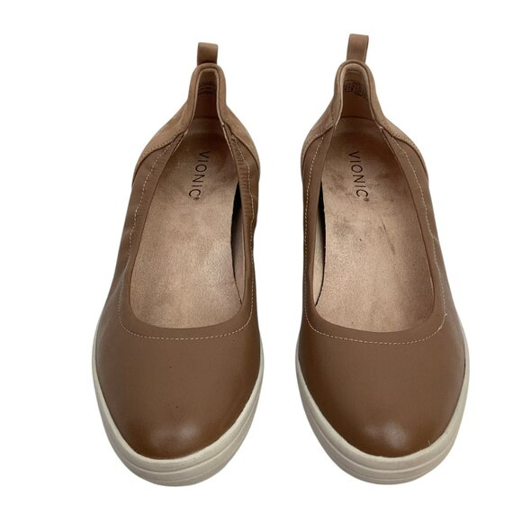 Vionic Jacey Ellery Womens 8 Leather Slip-On Wedge Shoes - Picture 4 of 15